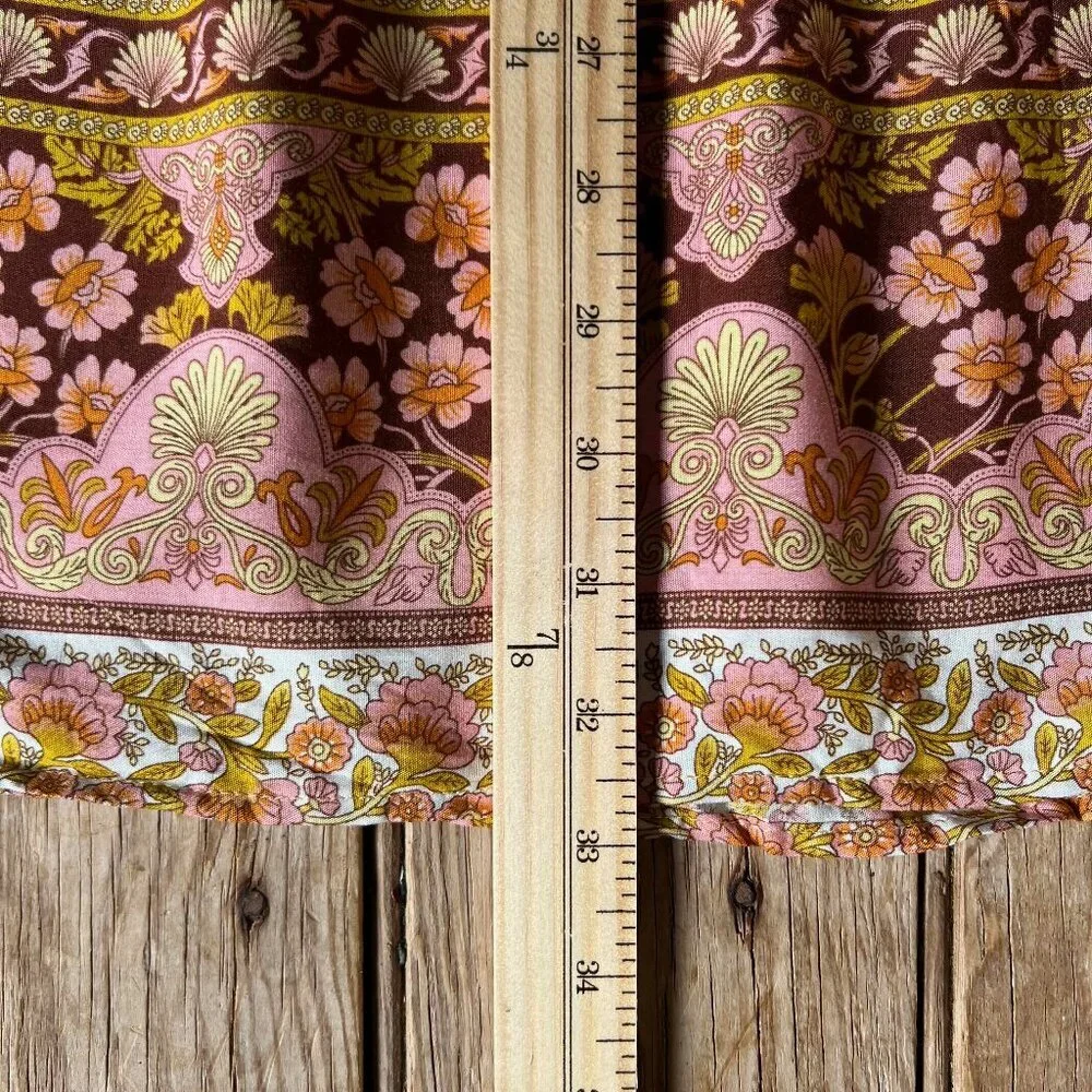 R.Vivimos Women Long Sleeve Floral V Neck Tassel Boho Festival Dress M, Sz 8, 10 - Picture 11 of 13